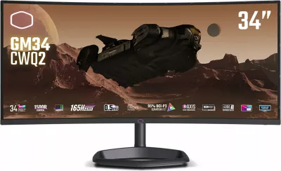 Monitor Cooler Master GM34-CWQ2, 34 inç, 3440x1440, 180Hz, VA, FreeSync Premium, i zi