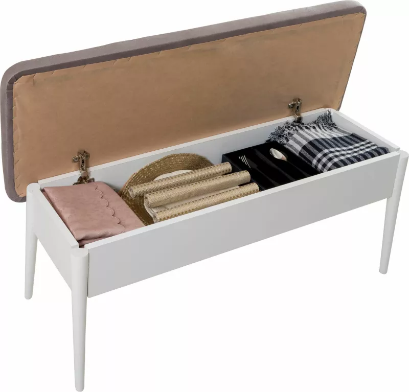 Set tavoline me karrige për ngrënie, e zgjatshme, Hanah Home, Vina e bardhë, Soho gri, 5 pjesë