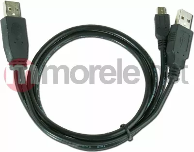 Kabllo USB Gembird CCPUSB22AM5P3 USB 2.0 0.9 m 2x USB-A në miniUSB, e zezë