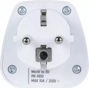 Adapter udhëtimi RIVACASE PS4100, World to EU, 2500 W, i bardhë