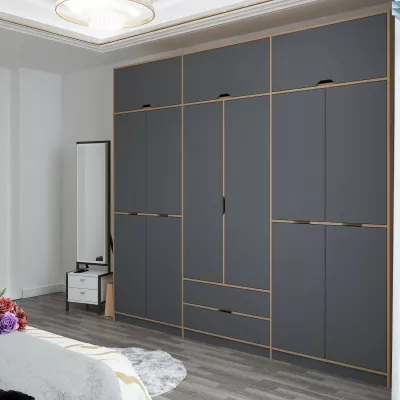 Dollap rrobash Skye Decor Elina, anthracite dhe dore, 277x253x52 cm