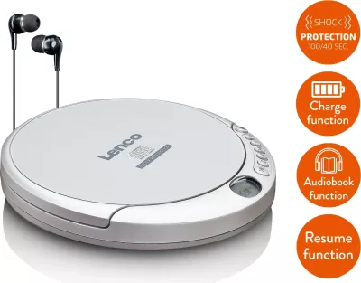 CD player Lenco CD-201, MP3, LCD, kufje, argjend