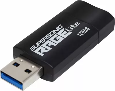 USB flash PATRIOT Supersonic Rage Lite PEF128GRLB32U 128GB USB 3.2 Gen 1 120MB/s, zi/kaltër