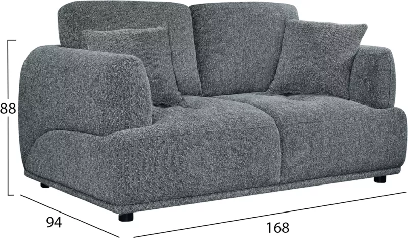 Divan dy-vendësh STRUCTO, material gri, 168x94x88cm thumbnail 2