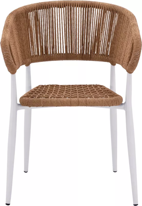 Karrige e bardhë alumini EULO me ratan sintetik bezhë FH5783.02 56x60x78H cm