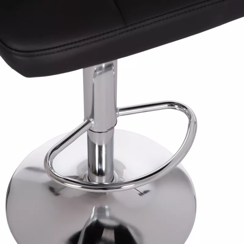 Karrige për bar rrotulluese DIANA, lëkurë PU e zezë, metal krom, FH202.21, 44x52x109cm, set prej 2 copë