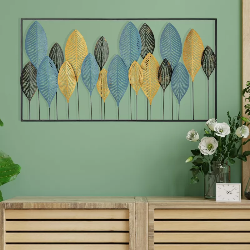 Aksesor dekorativ metalik për mur Wallity, Zevahir 4, shumëngjyrësh, 115x3x60cm