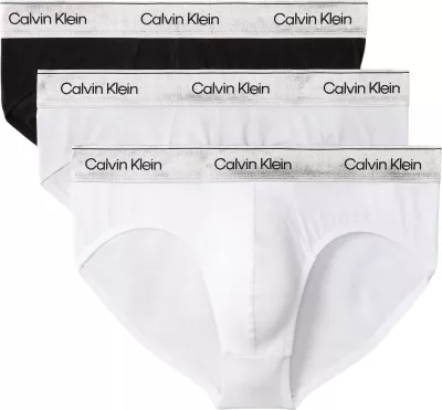 Të brendshme për meshkuj Calvin Klein Underwear Hip Brief 3PK LV00NB4574, të zeza me argjend