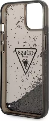 Mbështjellës Guess GUHCP14MLFCTPK për iPhone 14 Plus 6.7", Liquid Glitter Palm, i zi