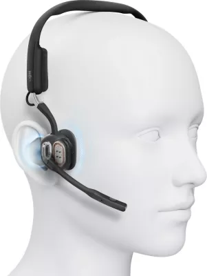 Kufje SHOKZ OpenMeet Wireless Bluetooth, Bone Conduction, për videokonferenca, E zezë