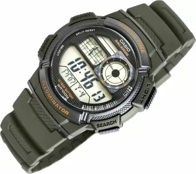 Orë dore për meshkuj Casio, e zezë