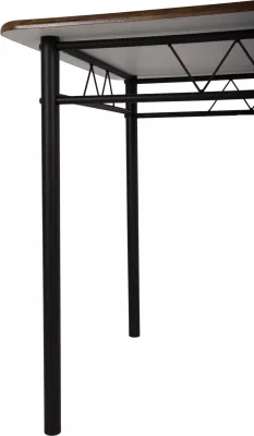 Tavolinë me karrige, 5 copë, PEARY FH9416.11, metal i zi-MDF, ngjyrë arre, 110x60x74 cm