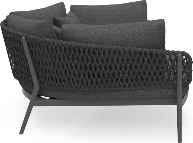 Daybed 2-vendësh CAMELLIA, alumin i zi, litar poliestër, jastëkë OLEFIN, 164x144x70cm