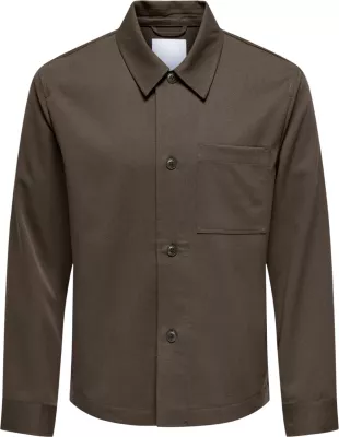 Këmishë overshirt për meshkuj Only & Sons Onsmiro Reg 0346, kafe [Madhësia: S]