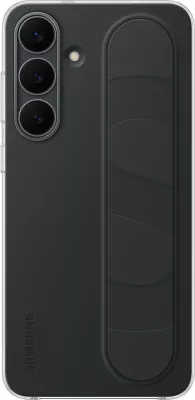 Mbështjellës Samsung Standing Grip Cover për Galaxy S25 FE, silikon, zi