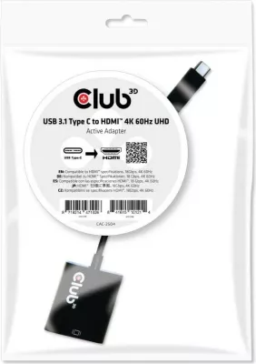 Adapter USB-C Club3D HDMI 2.0 UHD HDR, 0.15m, i zi