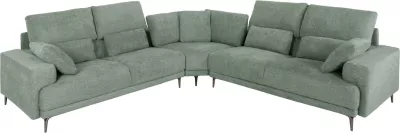 Kënd divani SYMMET FH3269.06, pëlhurë mente, këmbë antracit me shkëlqim, 314x236x90-102H cm