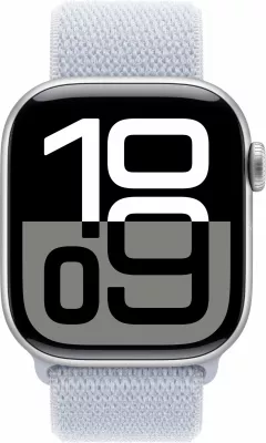 Smartwatch Apple Watch Series 10 GPS 42mm, alumini argjendtë, Sport Loop Blue Cloud