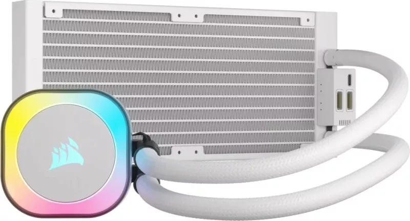 Ftohës hibrid Corsair H100i, 240mm, RGB, i bardhë