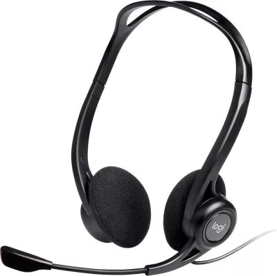 Kufje LOGITECH PC960, USB me kabllo, stereo, on-ear, me mikrofon, të zeza