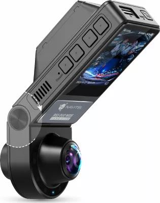Video regjistrues për veturë Navitel RS3 Duo Wide 2K QHD, 2 kamera, microSD deri 512GB, ekran 2", i zi