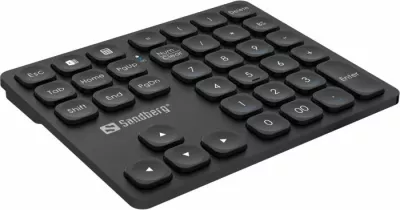 Tastierë numerike wireless Sandberg 630-09, 2.4GHz + Bluetooth, bateri e rikarikueshme, receiver USB-A, e zezë