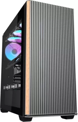 Kasë Darkflash DS900WS me 4 ventilatorë, Midi Tower, xham i temperuar, e zezë