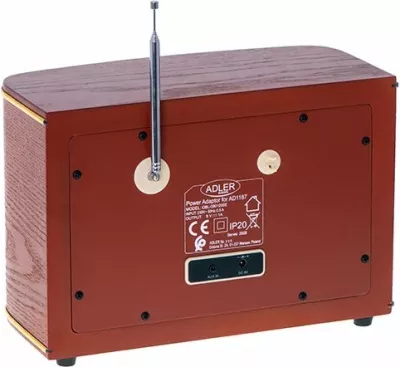 Radio retro Adler AD1187, FM Bluetooth 5.0, USB, AUX, stereo, 2x5W, kafe