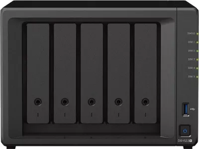 Server për ruajtje Synology DiskStation DS1522+, Ethernet LAN, i zi
