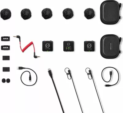Mikrofon pa tela Rode Wireless PRO WIPRO, set 2x transmiter + 1x marrës, i zi
