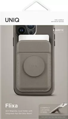 Mbështjellës magnetik për karta UNIQ Flix, për celular, MagSafe, Gri