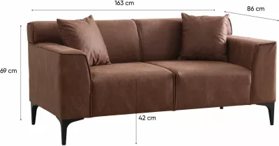Divan dy-vendësh, ngjyrë konyak, Atelier del Sofa, New Petra 2