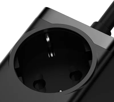 Kasë karikues Baseus GaN3 Pro, 100W, 2x USB-C + 2x USB, prizë AC, e zezë