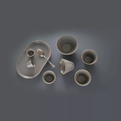 Tavë pjekjeje Porland Seasons Stone 900 ml, 270 mm (Ø210 mm), set 6 copë, gri e errët