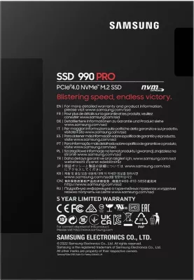 SSD Samsung 990 PRO, 4 TB, M.2, PCI Express 4.0, NVMe, V-NAND MLC