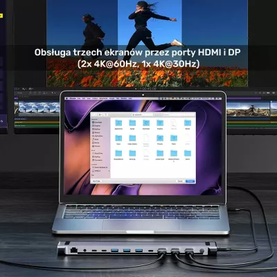 Switch KVM Unitek, 2x HDMI 4K, 1x DisplayPort, USB-C, PD 100W, hiri