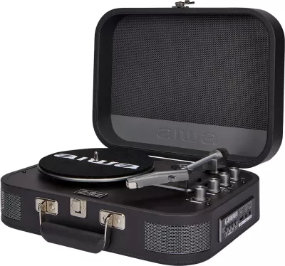 Gramofon Aiwa Vintage VPX-1951TN, Bluetooth 5.0, USB, altoparlantë të integruar, i zi