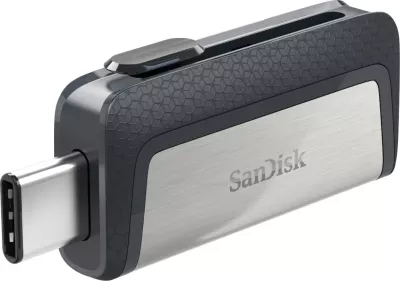 USB flash drive SanDisk Ultra Dual Drive USB Type-C 32 GB, e zezë, argjendtë