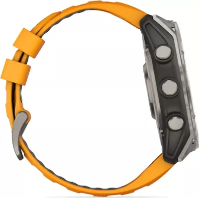 Smartwatch Garmin fēnix® 8 AMOLED, Sapphire Titanium with Spark Orange / Graphite silicone strap, 51 mm
