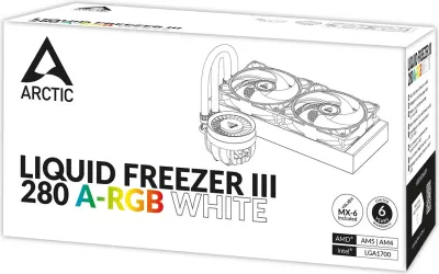 Ftohës uji ARCTIC Liquid Freezer III 280 A-RGB, 14 cm, 69.9 cfm, i bardhë