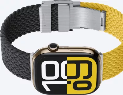 Set rripash AmazingThing Blend Band për Apple Watch 45/46/49mm, verdhë-e zezë/zezë
