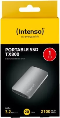 SSD ekstern INTENSO TX800 1TB USB 3.2 Gen 2x2 2100MB/s, antracit, me kabllo USB-C