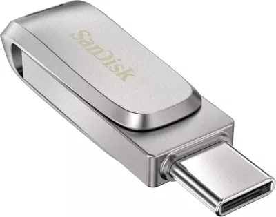 USB memorje SanDisk Ultra Dual Drive Luxe SDDDC4-128G-G46 128GB USB-C/USB-A USB 3.2 Gen 1, argjend