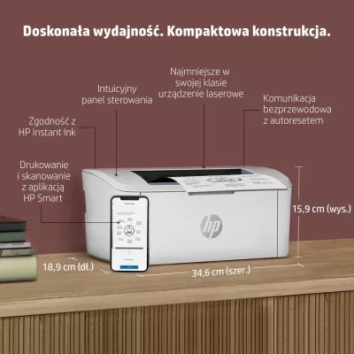Printer Laser HP LaserJet M110w, për zyrë të vogël, në ngjyrë të bardhë