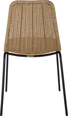 Karrige profesionale FH5867.01 metalike e zezë me rattan natyral 43.5x63x82Hcm