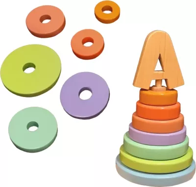 Lodër druri për fëmijë të vegjël, pastel, Skye Decor
