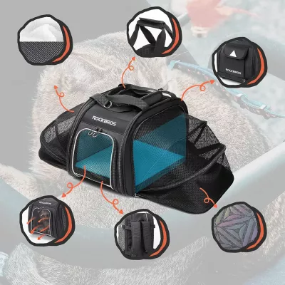 Çantë transporti për kafshë Rockbros 30140028001, 25L, e zezë