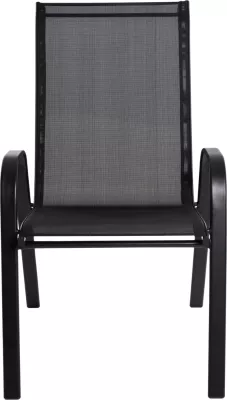 Karrige për jashtë LEON FH5000.03, metal i zi-tekstilene e zezë, 55x77x95H cm