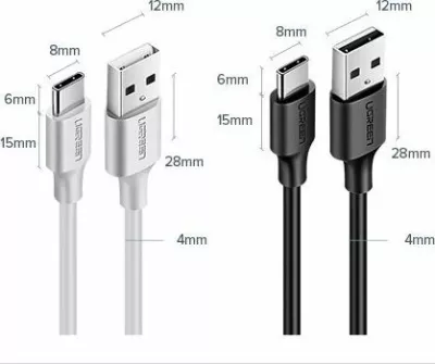 Kablë USB-A në USB-C Ugreen 54452 3 m 3A USB 2.0, e zezë