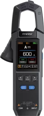 matës rryme me klempë dixhital, FNIRSI DMC-100, True RMS 10000 counts, AC/DC 600 A, NCV, TFT 2.0", USB‑C, set me kabllo e sondë temperature